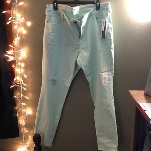 Old navy mint green rockstar jeans size 18